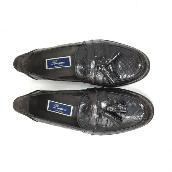Men\'s Bragano by Cole Haan Loafers Shoes Size 9 Brown Full Genuine Crocodile main image 7